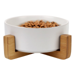 Comedero Bebedero Mascota Elevado Ceramica Base Madera - Imagen 6
