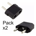 Pack X2 Adaptador Ficha Americana 2 Patas Chatas A Redondas - Imagen 3