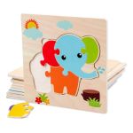 Puzzle Infantil En Madera Piezas Grandes - Elefante - Imagen 2