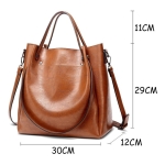 Bolso Cartera Grande Cuero Pu Diseño Informal Gran Capacidad - Imagen 14