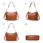 Cartera Bandolera Asa Con Cadena Para Mujer En Cuero Pu - Imagen 4