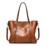Bolso Cartera En Cuero Pu Estilo Vintage Gran Capacidad - Imagen 2