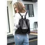 Mochila Simil Cuero Marrón Y Negro - Imagen 11