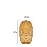Lampara Colgante De Techo Bambu 36cm X 18cm - Imagen 2