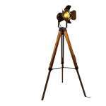Lampara De Pie De Madera Tripode Estilo Vintage Loft Retro - Imagen 2