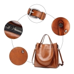 Bolso Cartera Grande Cuero Pu Diseño Informal Gran Capacidad - Imagen 10