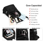 Mochila Escolar Viaje Ligera Con Bolsillo Exteriores - Imagen 11