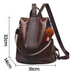 Mochila Cartera Antirrobo Mujer Sin Acceso Delantero Cuero - Imagen 10