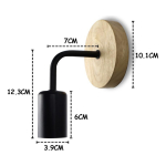 Pack X2 Aplique Metal Madera Nordico Vintage + Lampara - Imagen 2