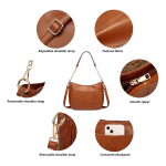 Cartera Bandolera Asa Con Cadena Para Mujer En Cuero Pu - Imagen 3