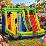 Juego Inflable - Pared de escalada con tobogán