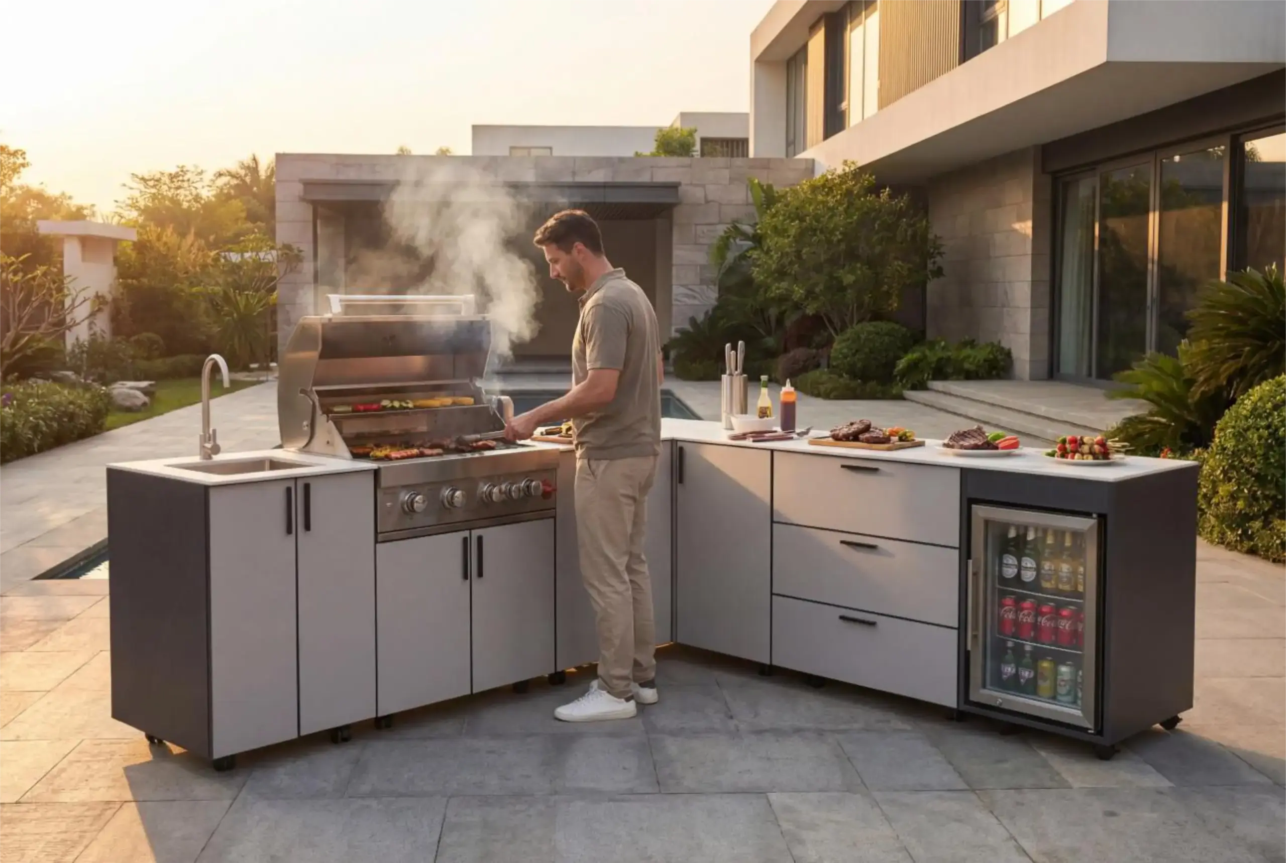 KC-12 Cocina Exterior con Parrilla de Acero Inoxidable – KC-12 - Imagen 1