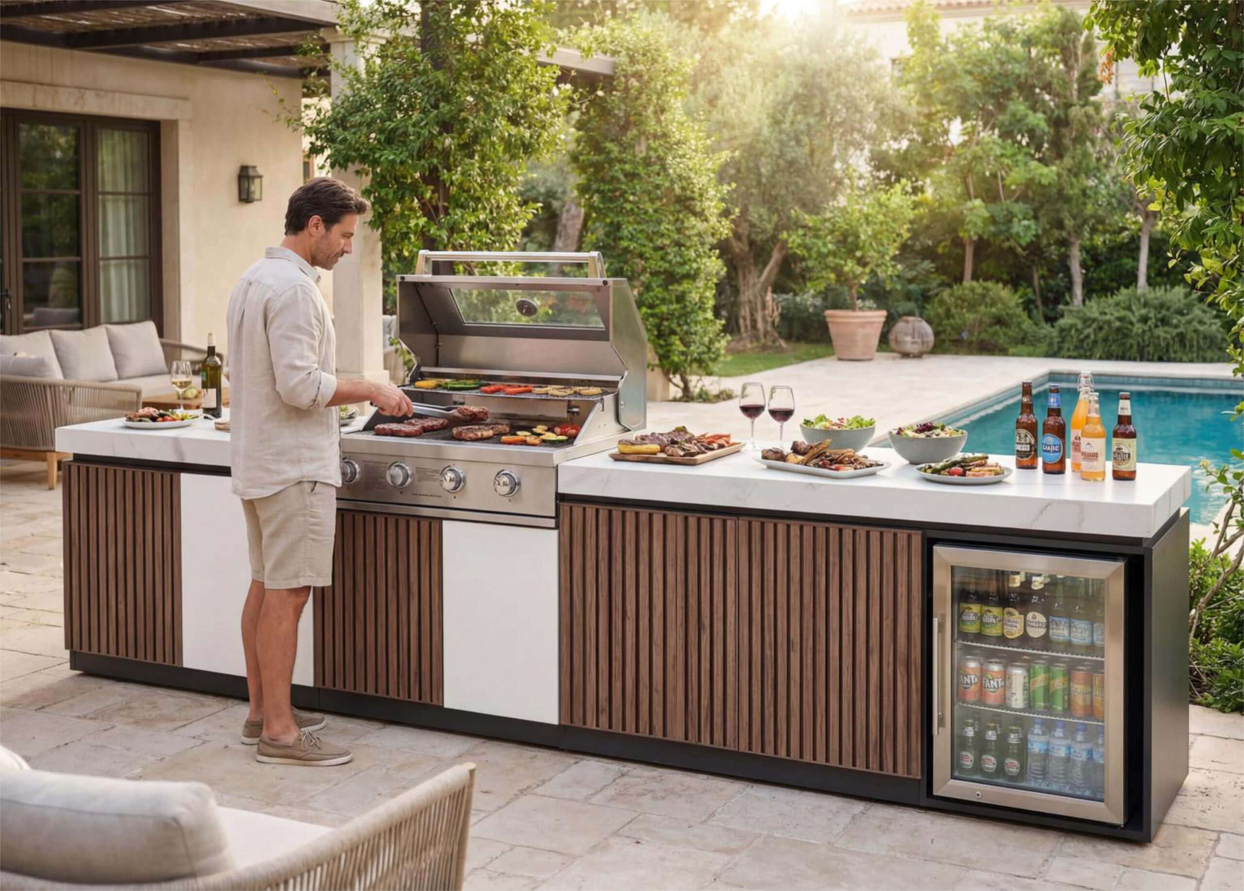 kc07 Cocina Exterior con Parrilla de Acero Inoxidable – KC-07 - Imagen 1